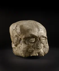 Portrætkranium med øjne af kauriskaller, Jeriko, ca. 7. årtusinde f.Kr.